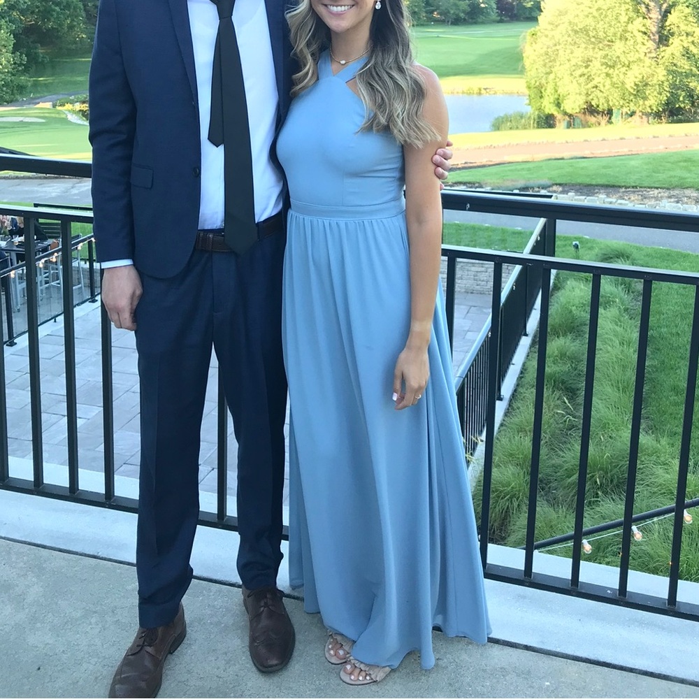 Lulu’s Air of Romance Light Blue Maxi Dress - Size M